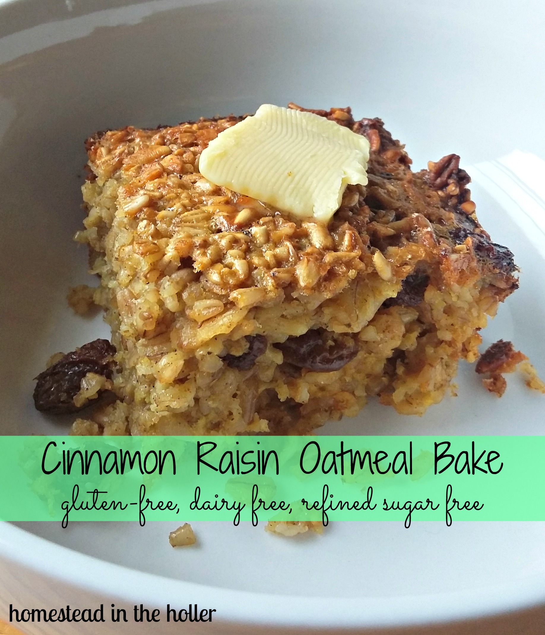 Cinnamon Raisin Oatmeal Bake
