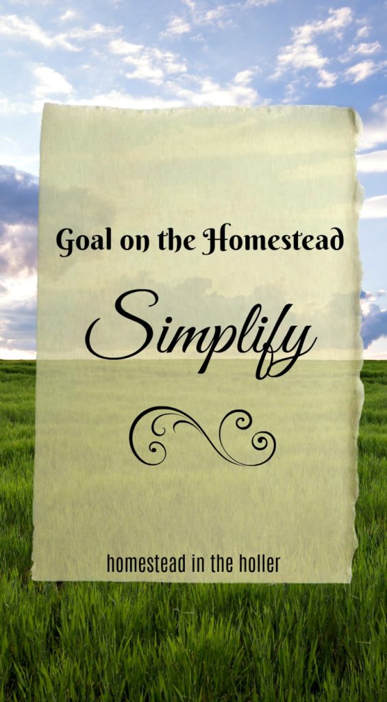 Goals on the homestead: simplify